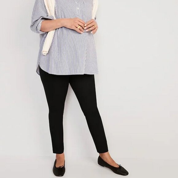 Old Navy Maternity Full Panel Pixie Ankle Pants Black Size 14 - Picture 1 of 12